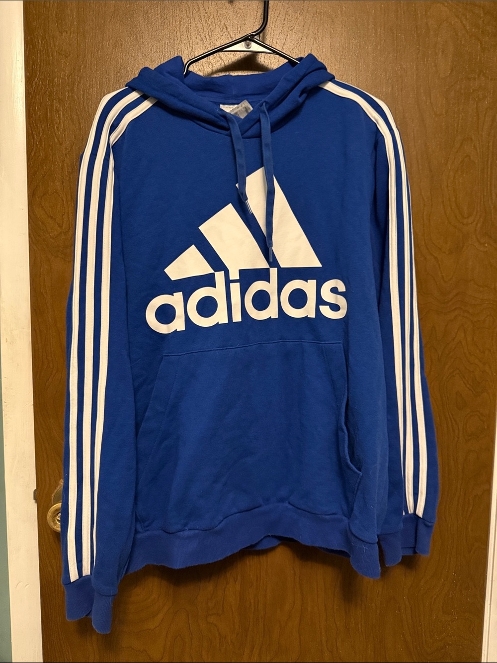 adidas Men’s Royal Blue Logo Crewneck Hoodie XL